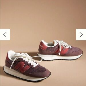New Balance Women's Sneakers - Burgundy and White 237